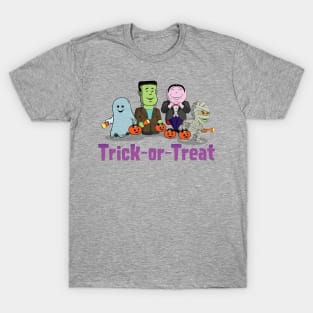 Cute Kid's - The Boo Crew - Cartoon Monsters - Trick or Treat T-Shirt